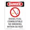 Signmission Safety Sign, OSHA Danger, 5" Height, Diesel Fuel Combustible, Portrait OS-DS-D-35-V-2530 - alternate 1